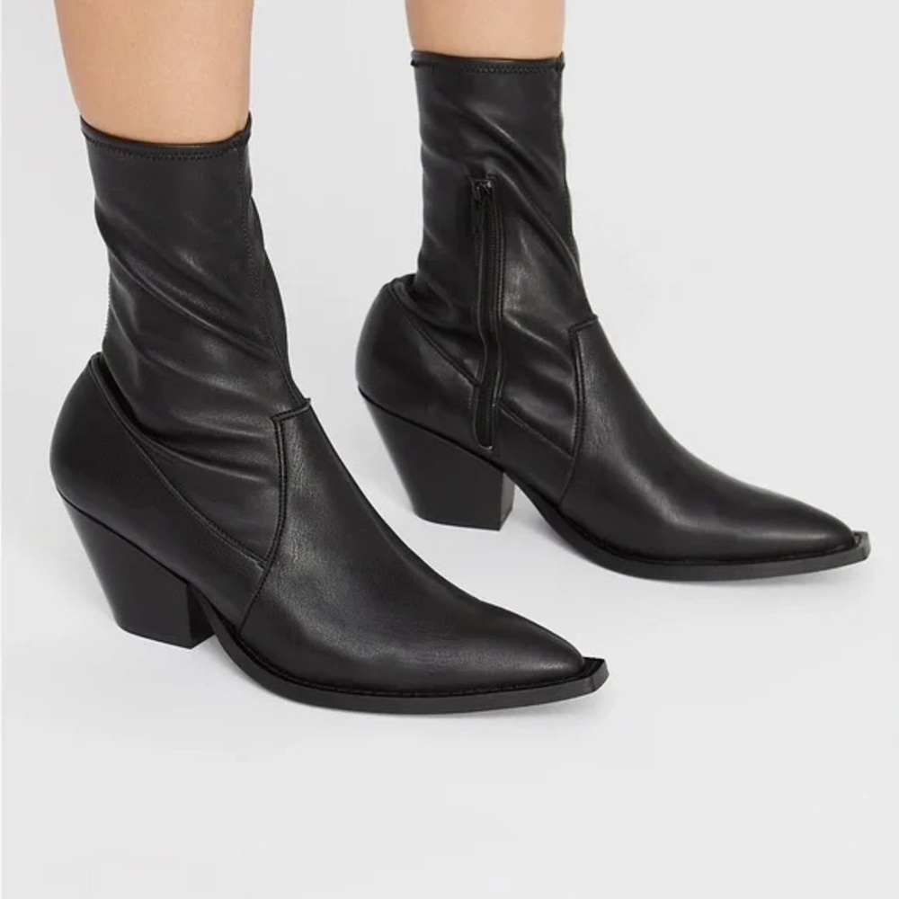 Farylrobin x Free People Size 36 Leather Sock Mid Boots Boho Festival WORE 1X